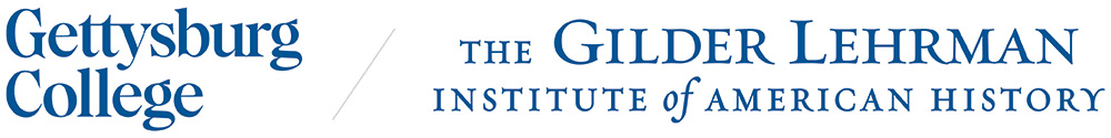 Gettysburg College wordmark with the Gilder Lehrman Institute of American History logo beside it