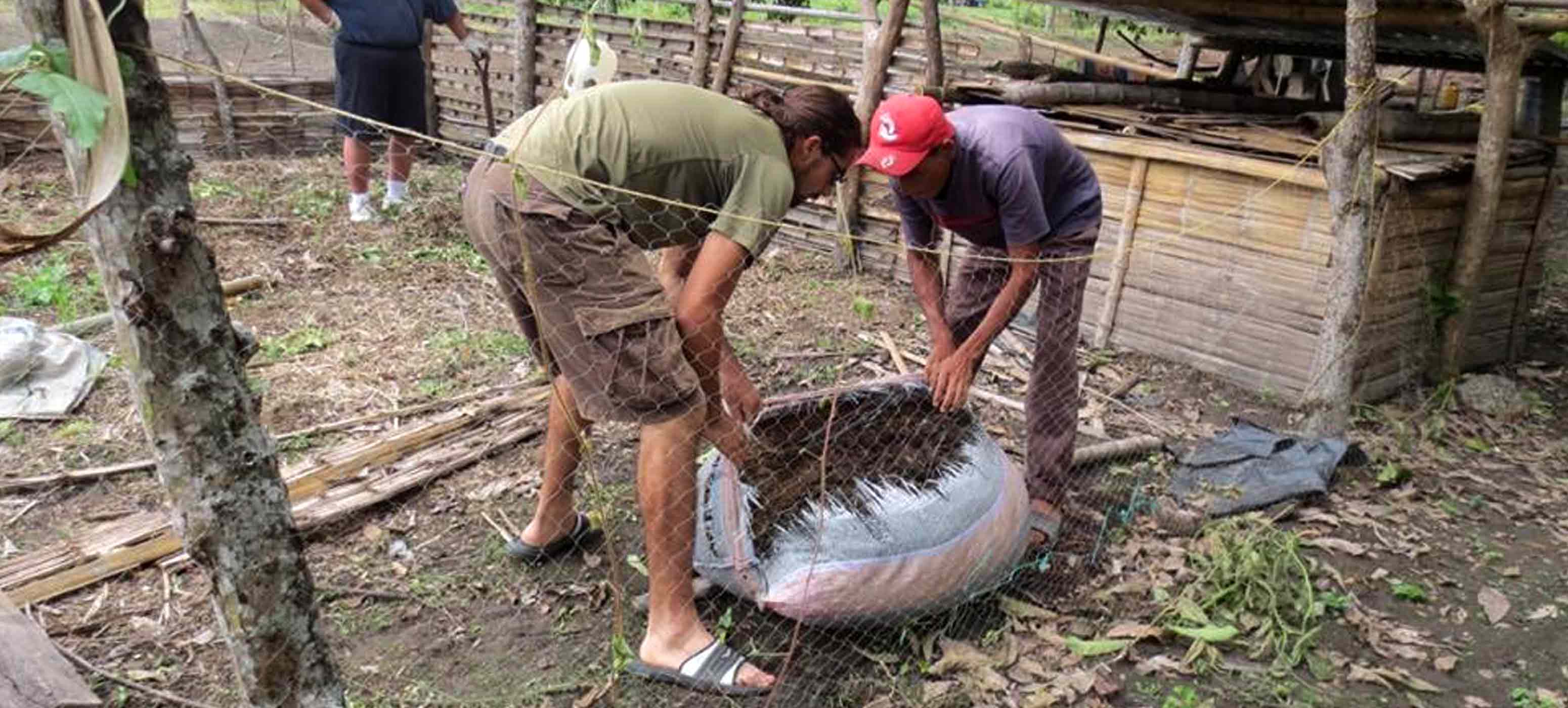 Paul Rule gardening in Ecuador