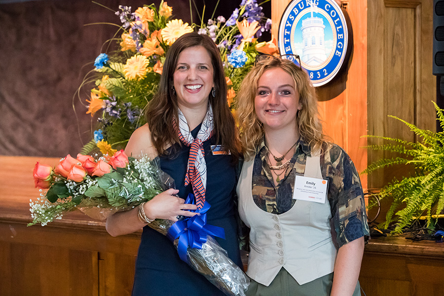 Alumni Board member Sara Harenchar Levinson &rsquo;09 and Emily Kreider &rsquo;25