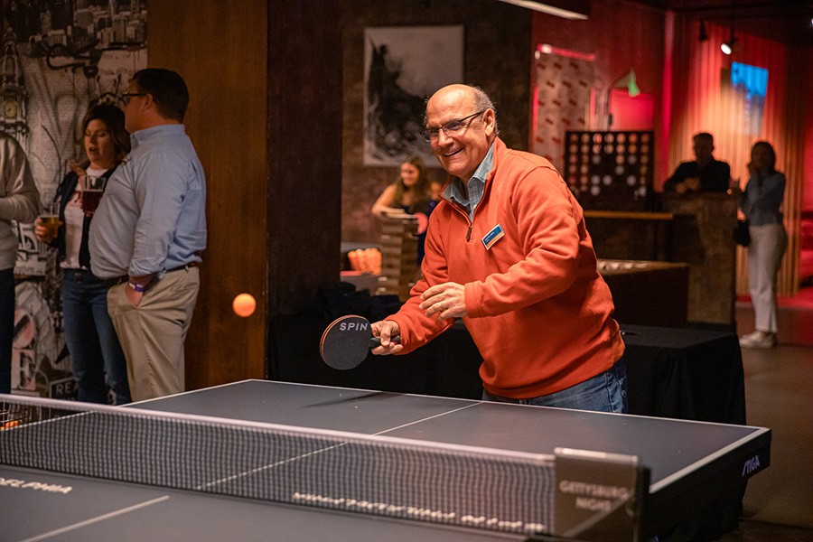 President playing ping-pong 