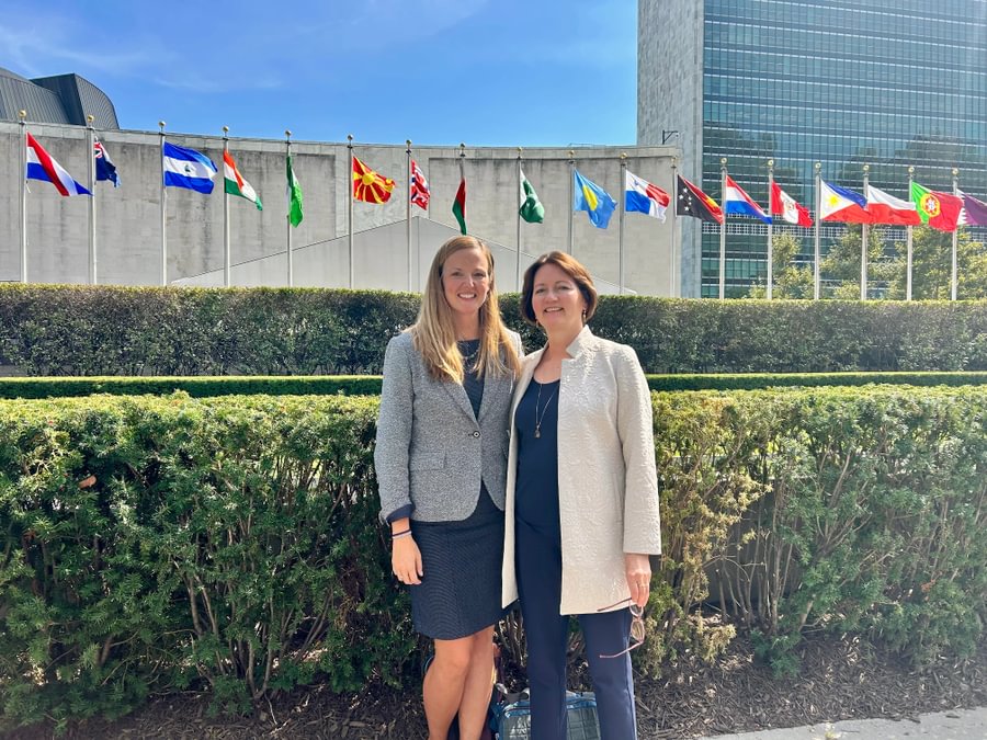 Prof. Lindsay Reid &rsquo;11 and Prof. Caroline Hartzell presented their research at the United Nations in September 2024.